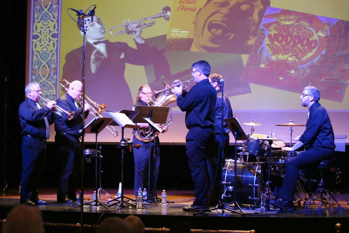 Brass 5 members during a concert in Clifton Forge, VA