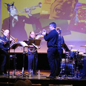 Brass 5 members during a concert in Clifton Forge, VA